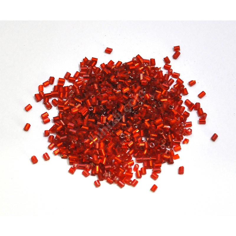 Cam Boru Boncuk ( Çap: 1 X 2,5 Mm ) 20 Gram Kırmızı Renk